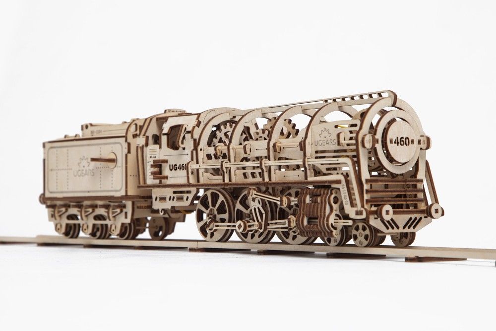 UGears Steam Locomotive with Tender - 443 pieces – image 2