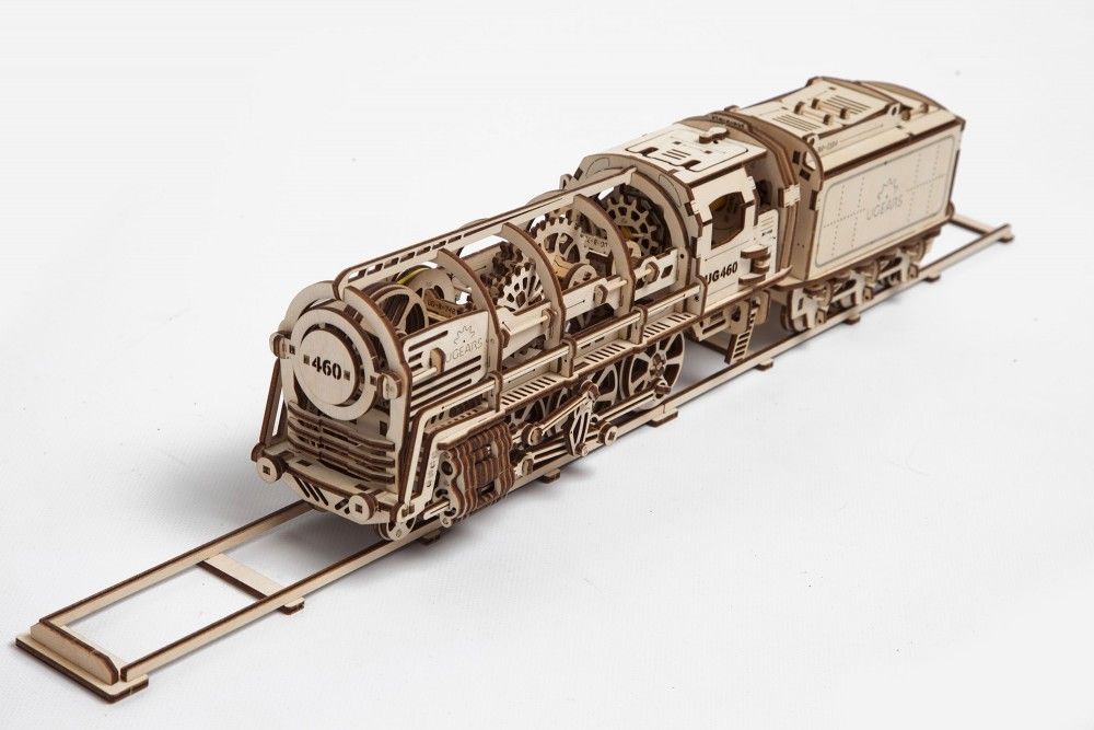 UGears Steam Locomotive with Tender - 443 pieces – image 3
