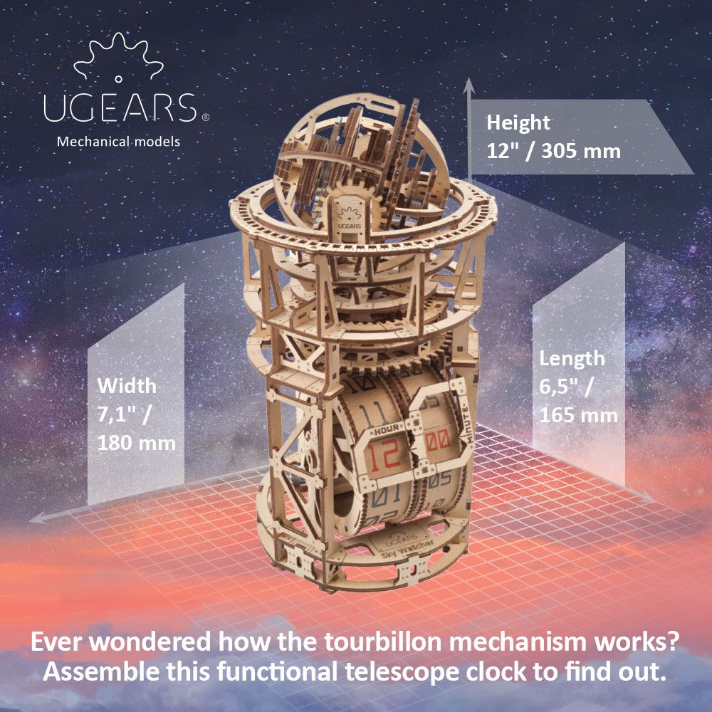 UGears Sky Watcher Tourbillon Table Clock  -  338 Pieces thumbnail 9
