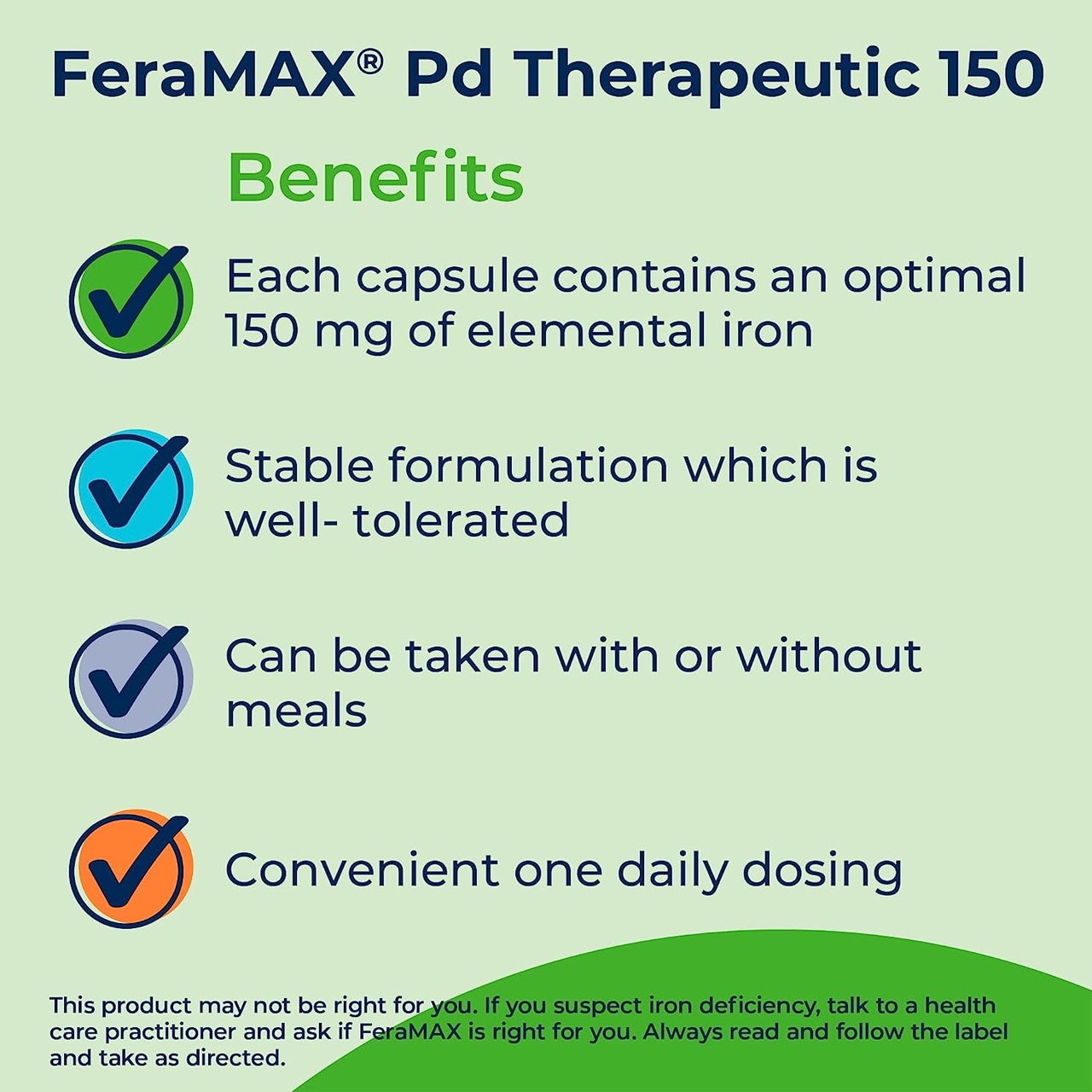 BioSyent - Feramax Therapeutic 150 - Hematinic Polydextrose-Iron Complex 150mg | 100 Capsules – image 2