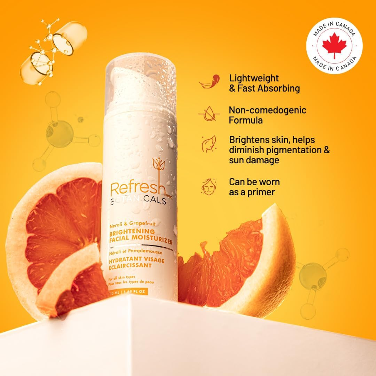 Refresh Botanicals - Brightening Facial Moisturizer - Neroli & Grapefruit | 50 mL – image 2