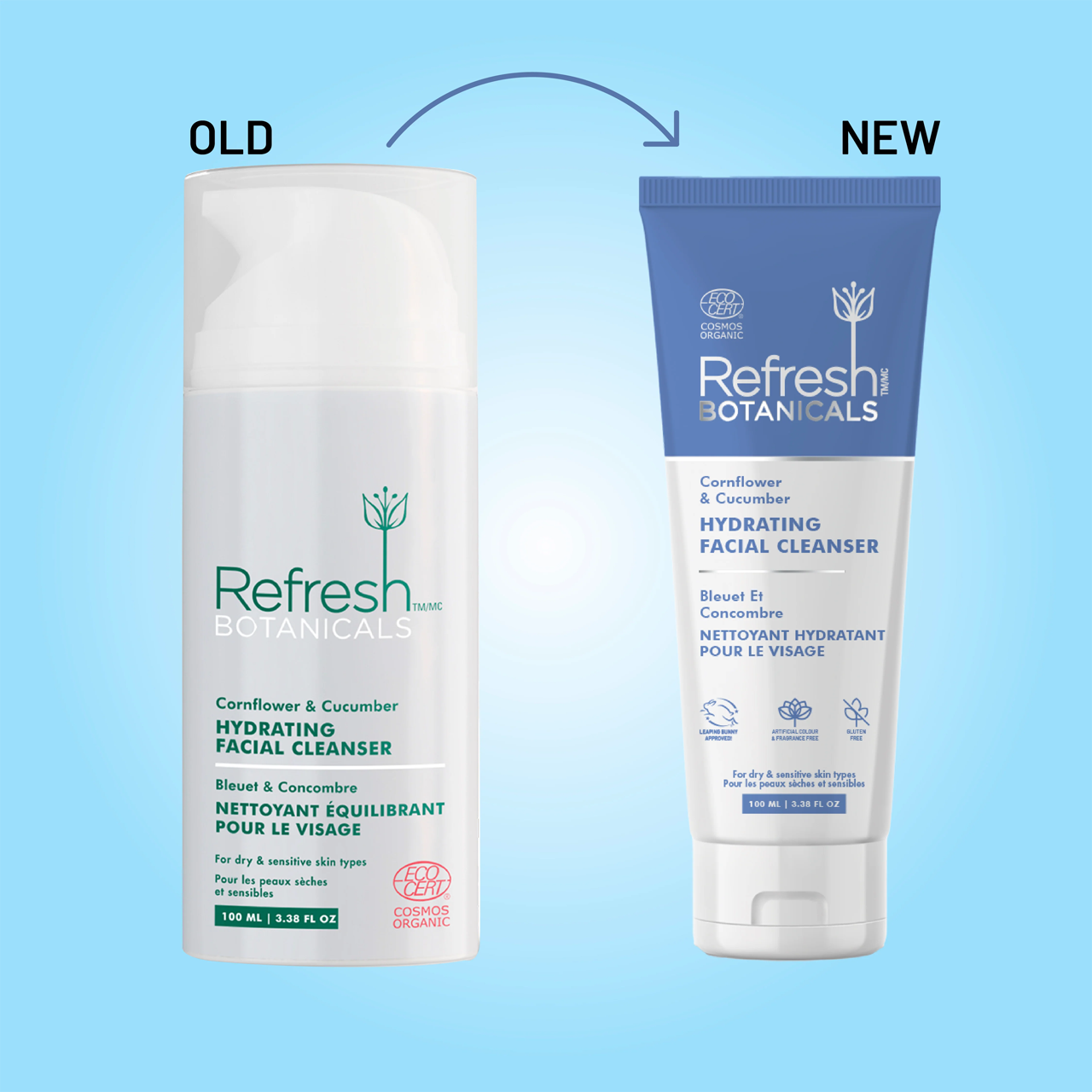 Refresh Botanicals - Hydrating Facial Cleanser, Cornflower & Cucumber | 100 mL – image 2