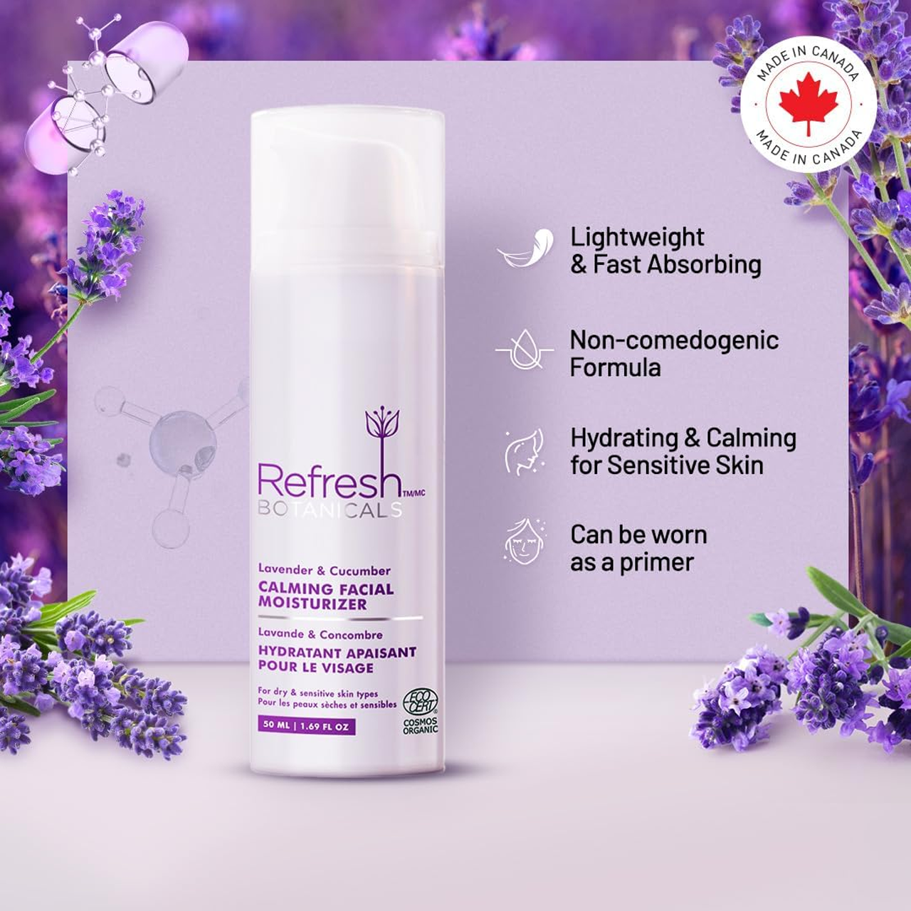 Refresh Botanicals - Calming Facial Moisturizer - Lavender & Cucumber | 50 mL – image 2