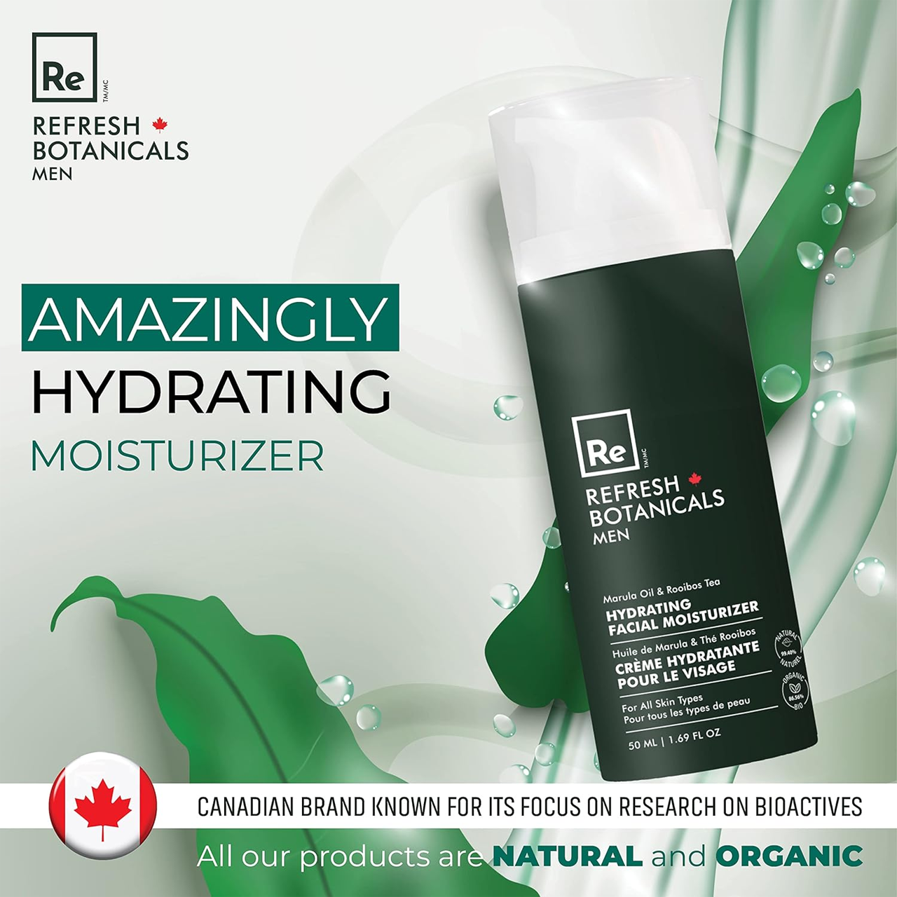 Refresh Botanicals - Men Hydrating Facial Moisturizer - Marula Oil & Rooibos tea | 50 mL – image 4