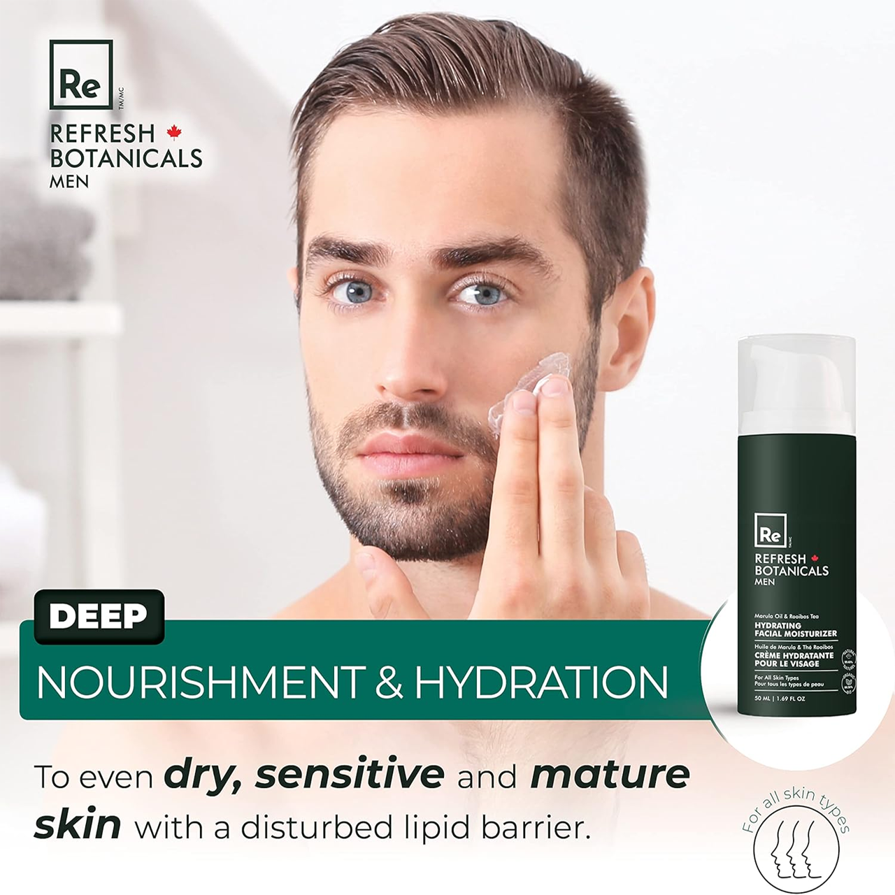 Refresh Botanicals - Men Hydrating Facial Moisturizer - Marula Oil & Rooibos tea | 50 mL – image 6