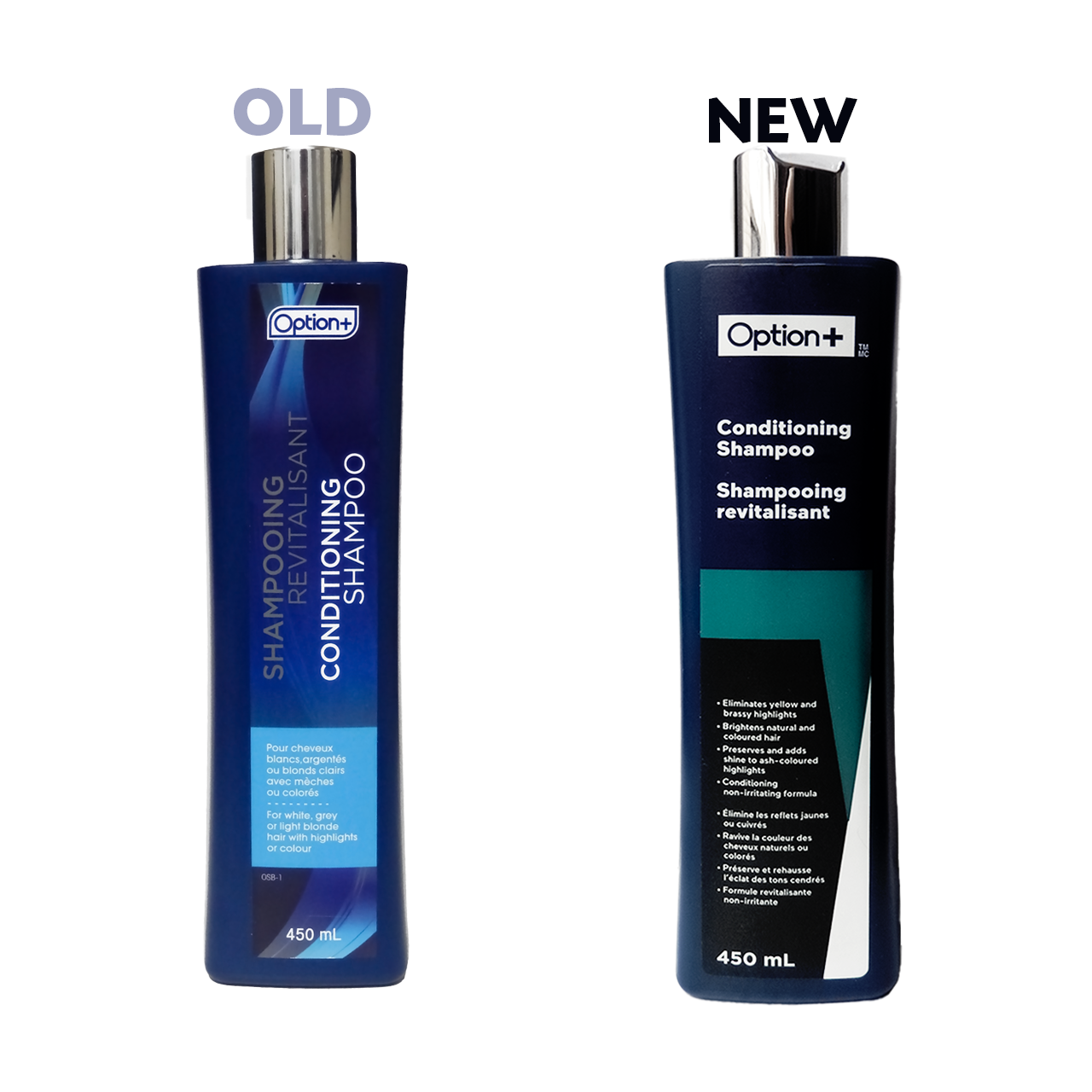 Option+ Conditioning Shampoo, For White, Grey, Light Blonde Hair | 450 mL – image 2
