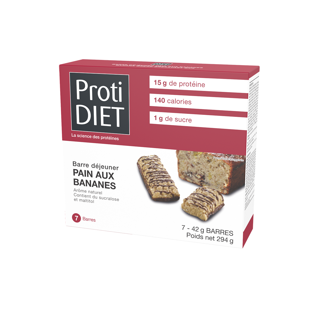 ProtiDiet - Banana Bread Breakfast Protein Bar | 7 x 42 g – image 2