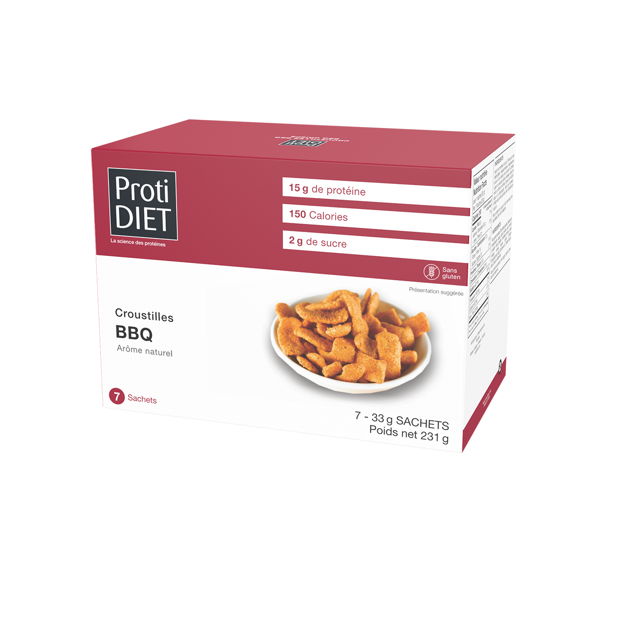 ProtiDiet - Natural Flavour BBQ Crisps | 7 x 33 g – image 2
