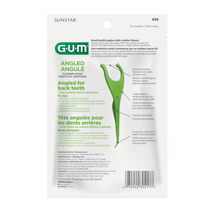 GUM Angled Flossers, Fresh Mint, 75 count – image 2