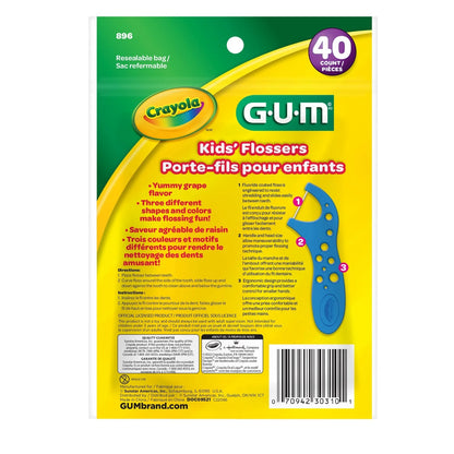 GUM CRAYOLAâ„¢ Kids Flossers, Fluoride Coated, Age 3+, 40 Count – image 2