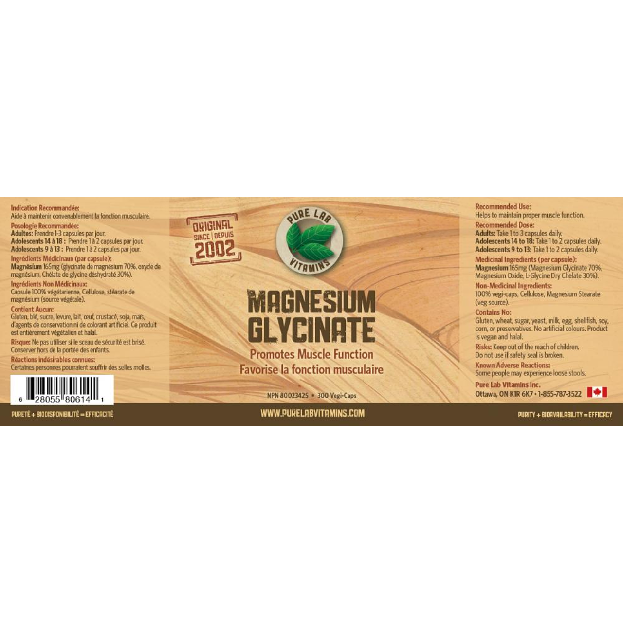 Pure Lab - Magnesium Glycinate | 300 Vegi-Caps* – image 2