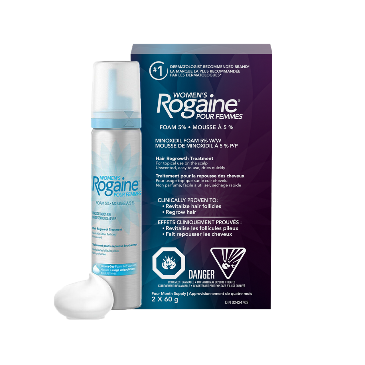 Rogaine - Women's Hair Regrowth Treatment - Minoxidil Foam 5% | 2 Month Supply - 60 g – image 2