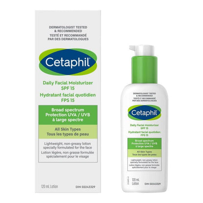 Cetaphil Daily Facial Moisturizer Lotion with SPF 15 for All Skin Types 120ml – image 2