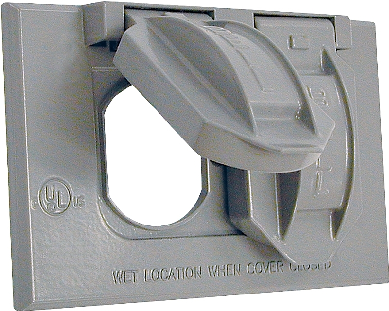 Hubbell 5180-0 Cover, 2-13/16 in L, 4-9/16 in W, Metal, Gray, Powder-Coated thumbnail 1